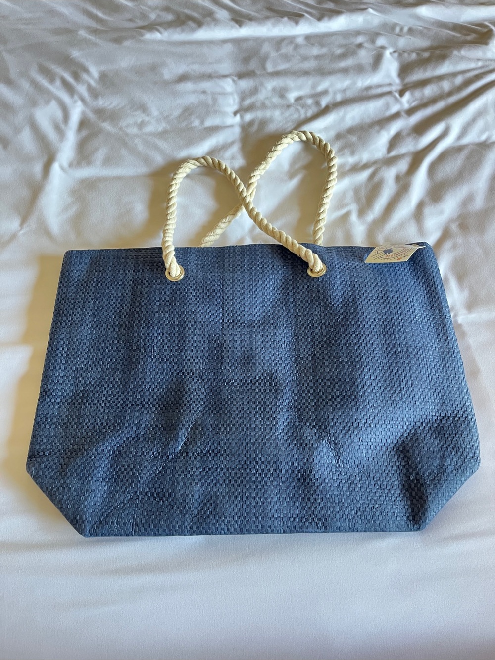 Seattle Mariners Blue Woven Straw Small Love Rope Tote Bag โพ๏ธ - Picture 5 of 15